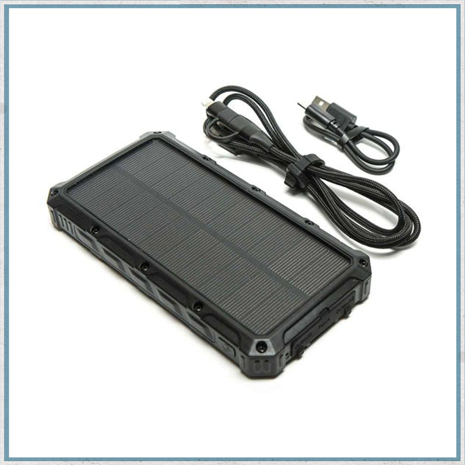 Wolf Outdoors SPB-16 Solar power Bank with Case and 3in1 Lead-Camper Interiors