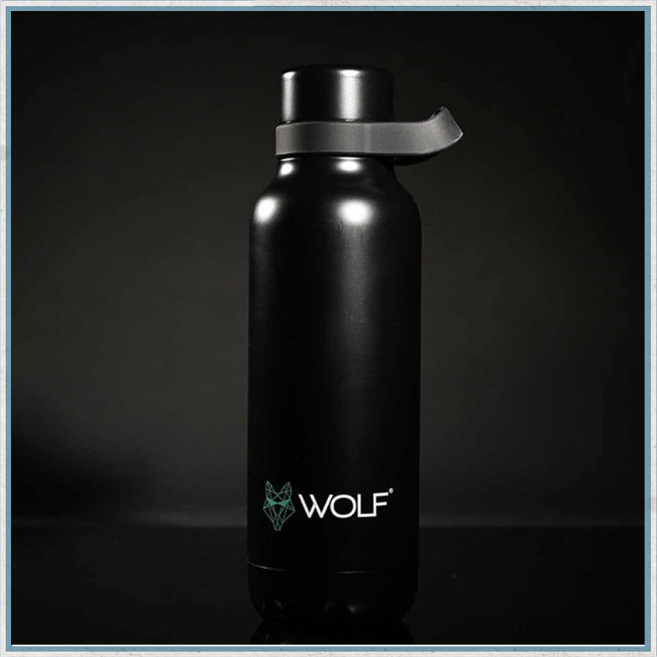 Wolf Outdoors Vacuum Hot & Cold Flask Black 700ml-Camper Interiors