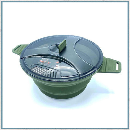 Wolf Outdoors EzyStow Collapsible Cooking Pot 2.5L Olive Green-Camper Interiors