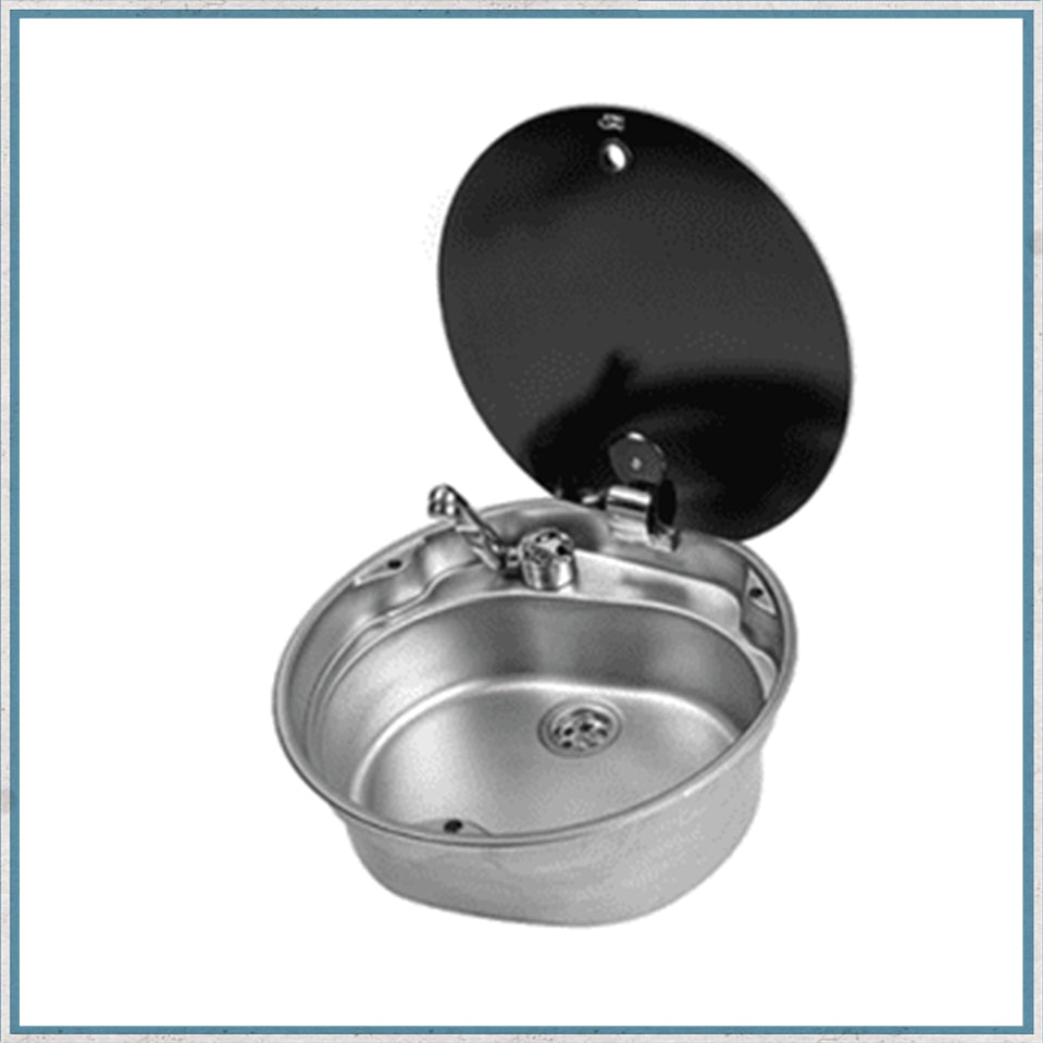 CAN LR1770 Round Sink With Glass Lid-Camper Interiors