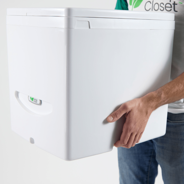 compocloset cuddy lite compost toilet side handle easy to carry
