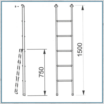 Lippert Folding Campervan Aluminum Bunk Ladder-Camper Interiors