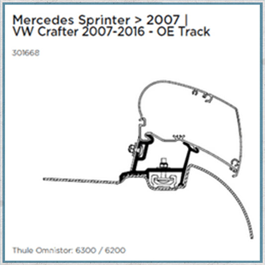 Thule Mercedes Sprinter/VW Crafter >2007 OE Track Awning Bracket-Camper Interiors