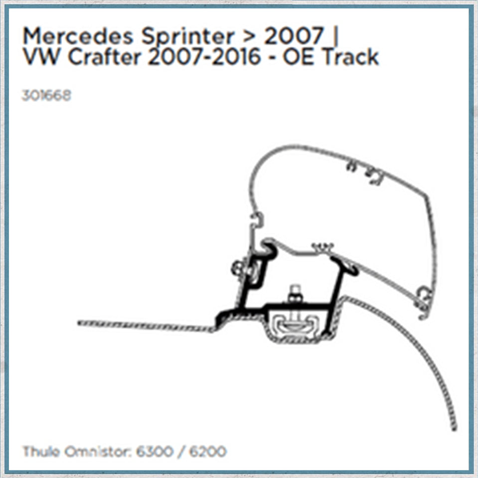 Exterior Parts Product Type - Thule Mercedes Sprinter/VW Crafter >2007 OE Track Awning Bracket