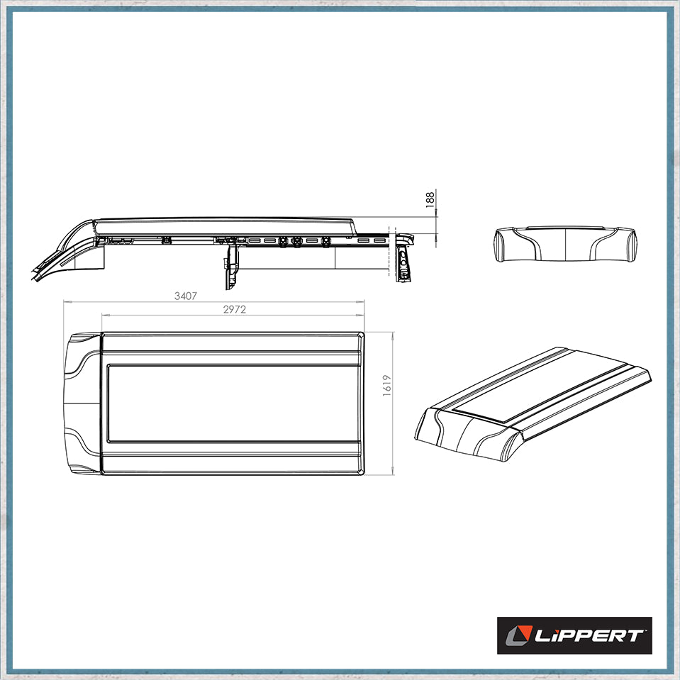 Lippert Vela Pop Top Roof for H2 Ducato, Boxer and Jumper-Camper Interiors