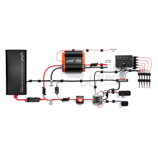 Wired Campers 12V DC Charging & Distribution 2000W Inverter Camper Van Kit