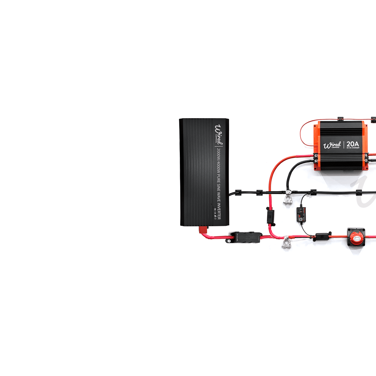 Wired Campers 12V DC Charging & Distribution 2000W Inverter Camper Van Kit