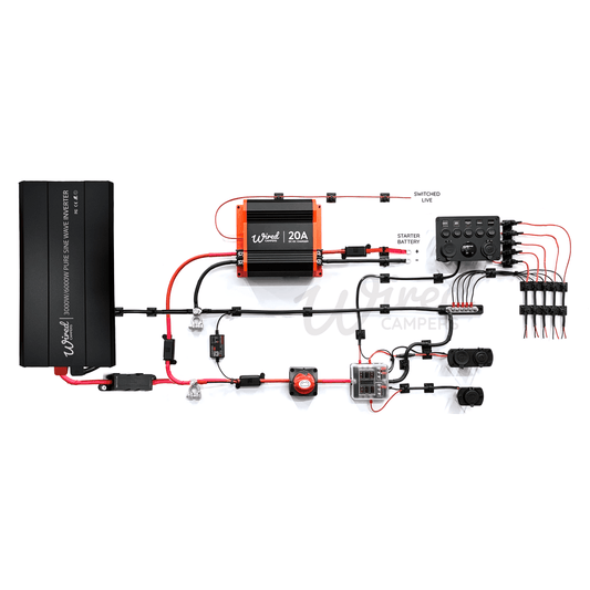 Wired Campers 12V DC Charging & Distribution 3000W Inverter Camper Van Kit