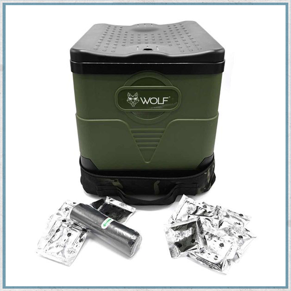 Wolf Outdoors Collapsable Toilet with Waste Bags and Odour Sachets-Camper Interiors