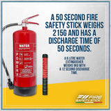 Compact fire extinguisher, fire safety stick