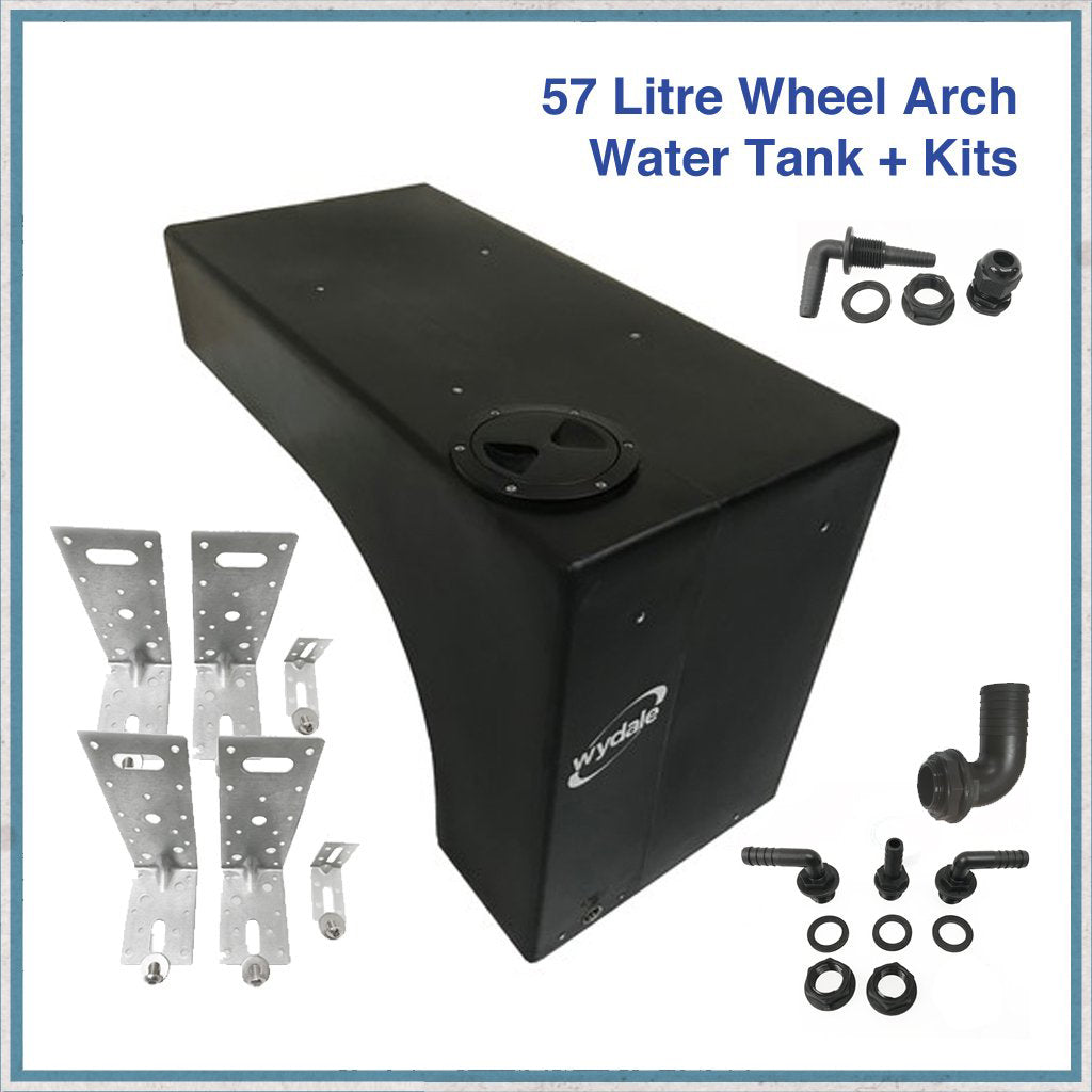  Campervan 57 Litre Wheel Arch Water Tank with fitting, plumbing and pump connection kits