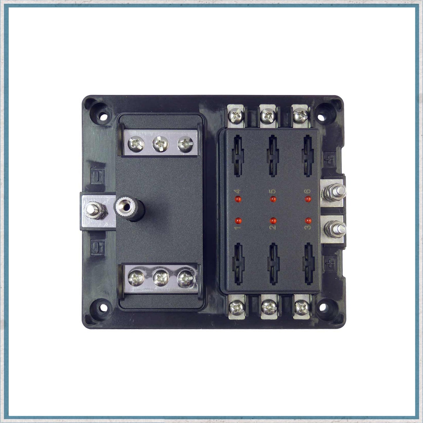 ATC Blade 6 Way Fuse Box With Ground - Marine, Boat or Automotive-Camper Interiors