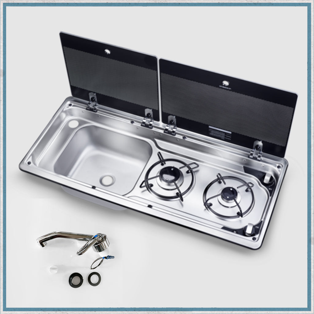 Smev 9722 - Dometic MO9722 Slimline Combination Hob and Sink with Ignition-Camper Interiors