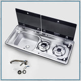 Dometic MO9722 Slimline Combination Hob and left hand Sink with cold tap for camper vans, motorhomes and caravans