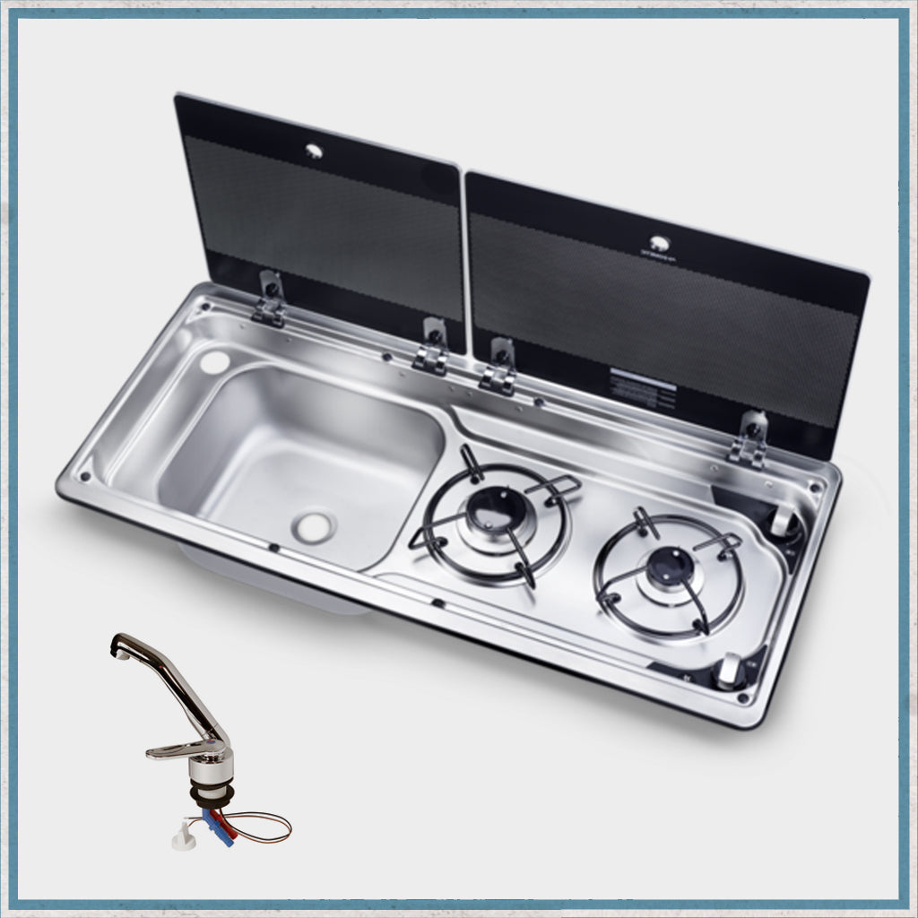 Smev 9722 - Dometic MO9722 Slimline Combination Hob and Sink with Ignition-Camper Interiors