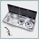 Dometic MO9722 Slimline Combination Hob and left hand Sink with mixer tap for camper vans, motorhomes and caravans