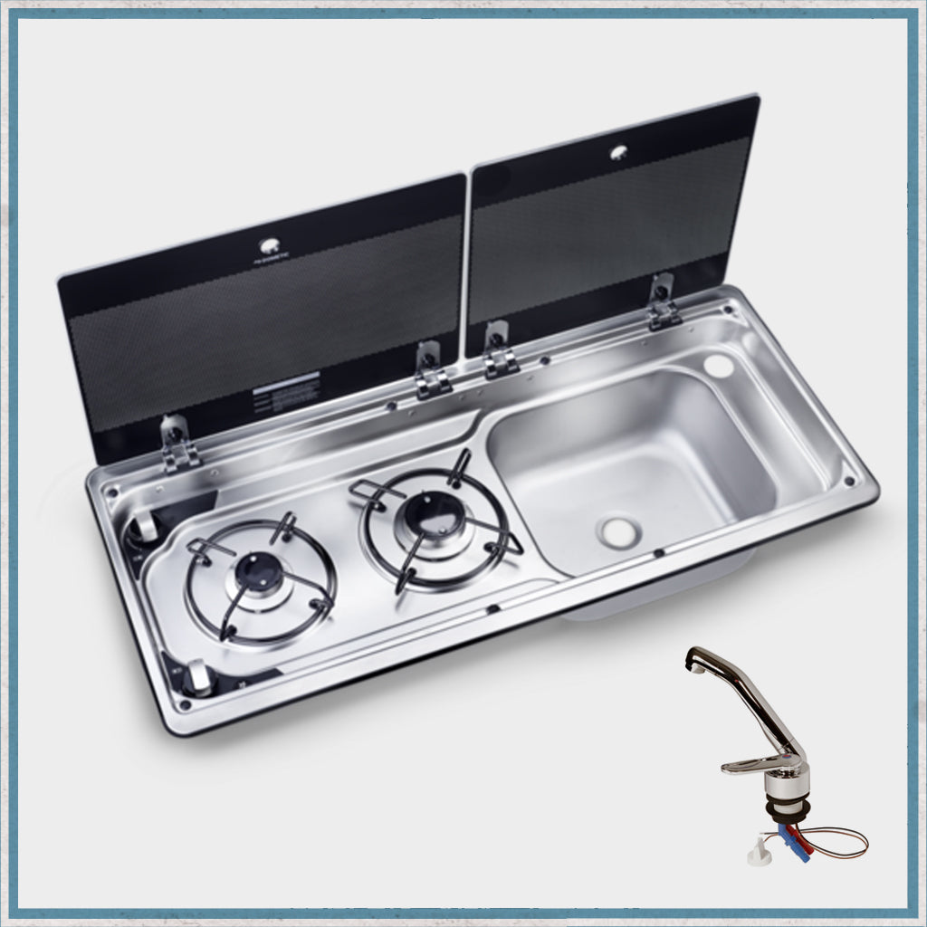 Smev 9722 - Dometic MO9722 Slimline Combination Hob and Sink with Ignition-Camper Interiors