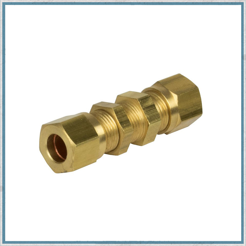 8mm Brass Bulkhead Compression fitting-Camper Interiors