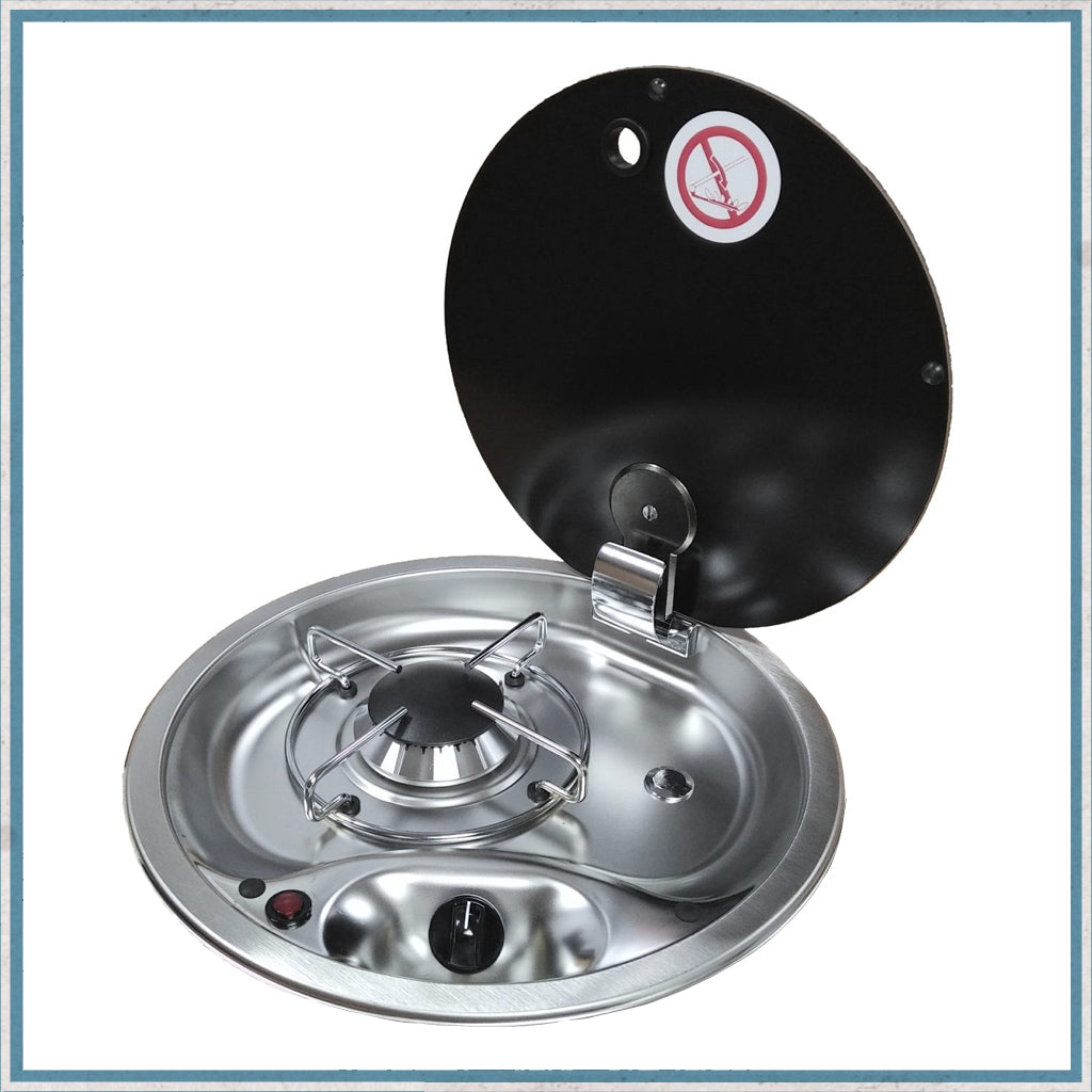 Can FC1345 Single Burner Gas Hob with Glass Lid
