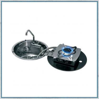 Can LC1701 Foldy Round Sink With Flip Over Hob-Camper Interiors