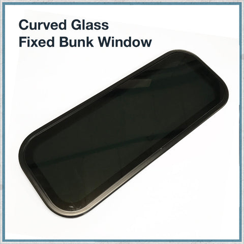 Curved Glass & Aluminium Framed Fixed Bunk Window