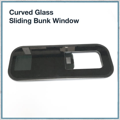 Curved Glass & Aluminium Framed Sliding Bunk Window-Camper Interiors