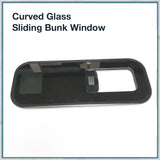 Curved glass sliding bunk window