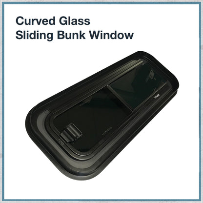 Curved Glass & Aluminium Framed Sliding Bunk Window-Camper Interiors