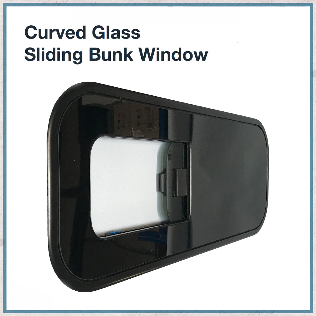 Curved Glass & Aluminium Framed Sliding Bunk Window-Camper Interiors