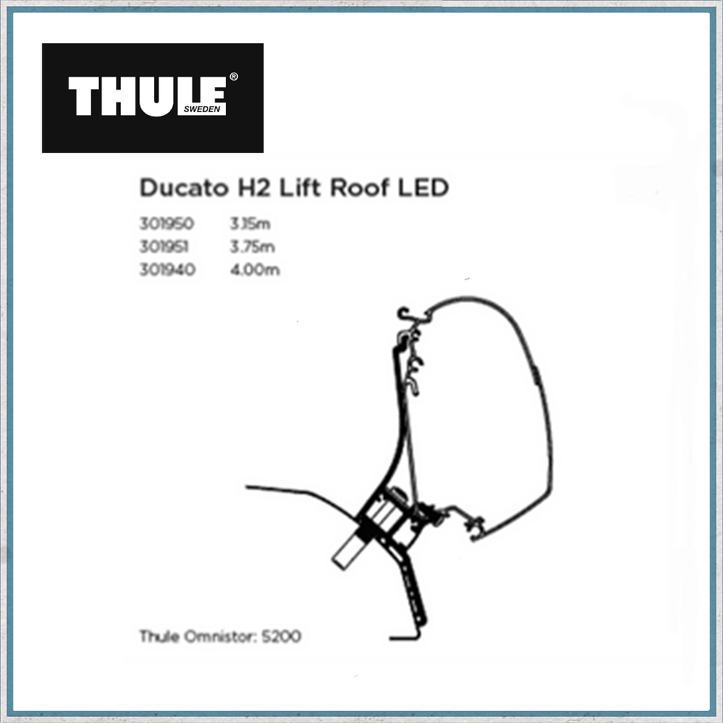 Thule Ducato H2 Lift Roof LED Awning Bracket