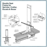 Headrests For Double Seat Frame for Sprinter Crafter Ducato & Boxer