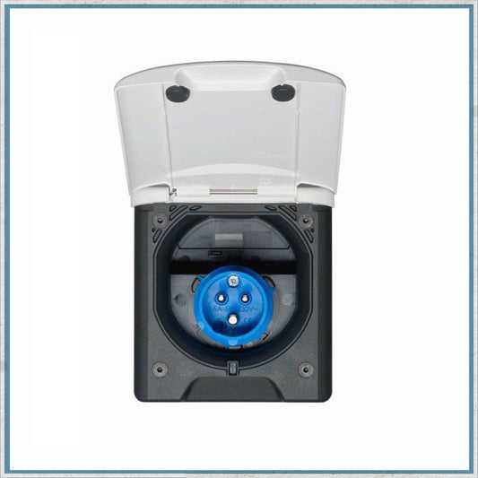 Fawo 230V Mains Flush Fitting Inlet with Magnetic Lid-Camper Interiors