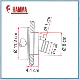Fiamma Lockable Water Filler dimensions
