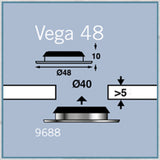 Frilight Vega 48 Motorhome caravan downlight dimensions