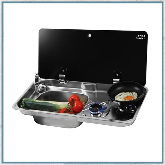 CAN FL1770 - FL1780 Two Burner Hob/Sink Combination Unit-Camper Interiors