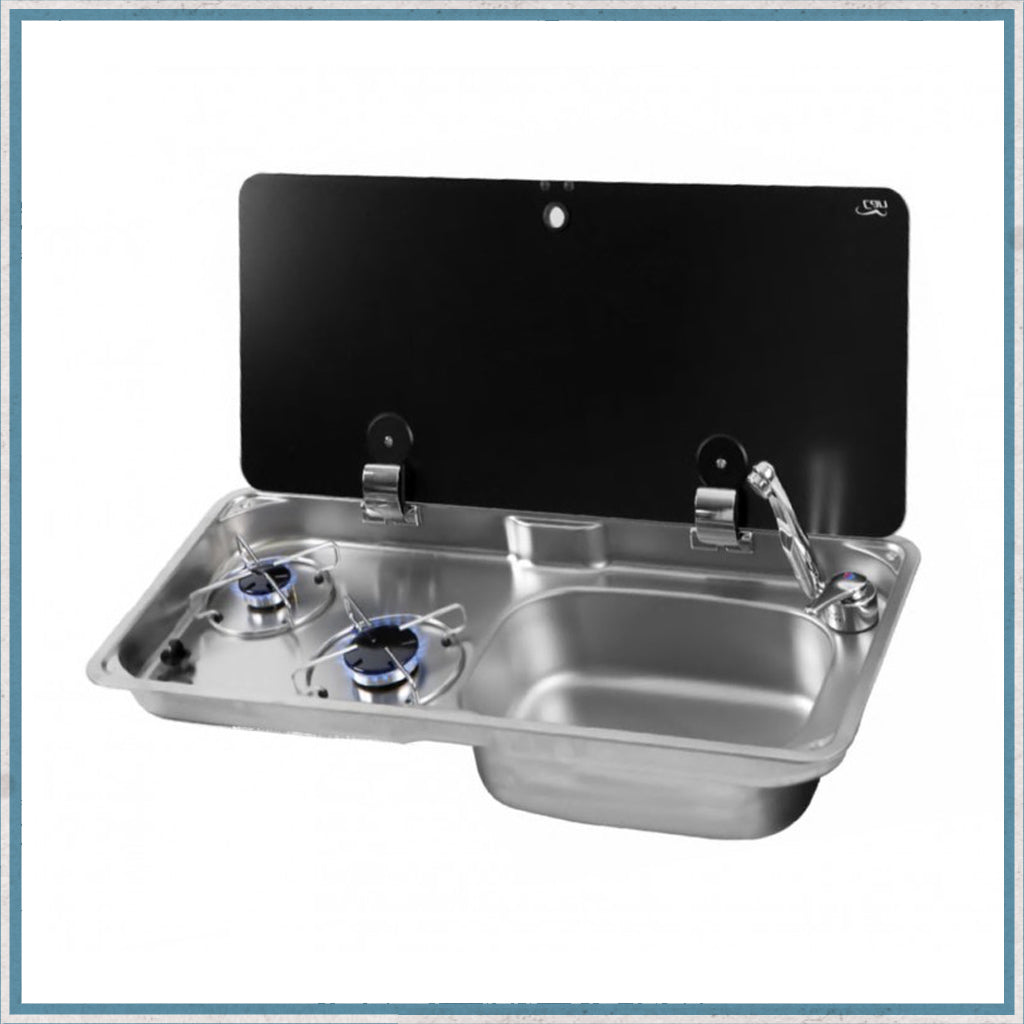 CAN FL1770 - FL1780 Two Burner Hob/Sink Combination Unit-Camper Interiors