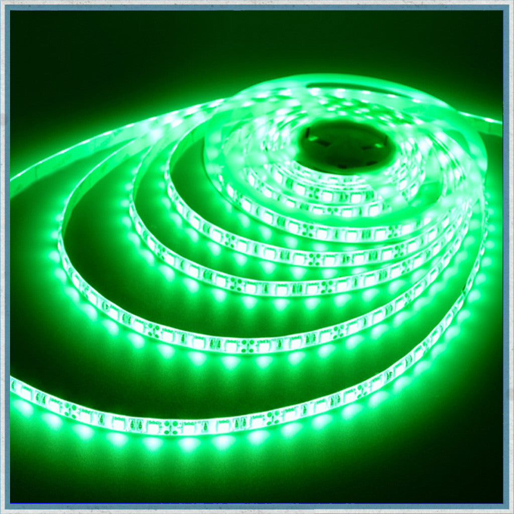 12V Green 5 Metre NON-Waterproof LED Lighting Strip