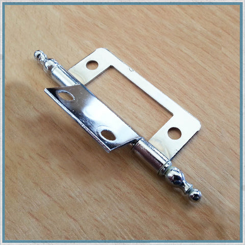 Flush hinge, chrome plated, 50mm with finnels