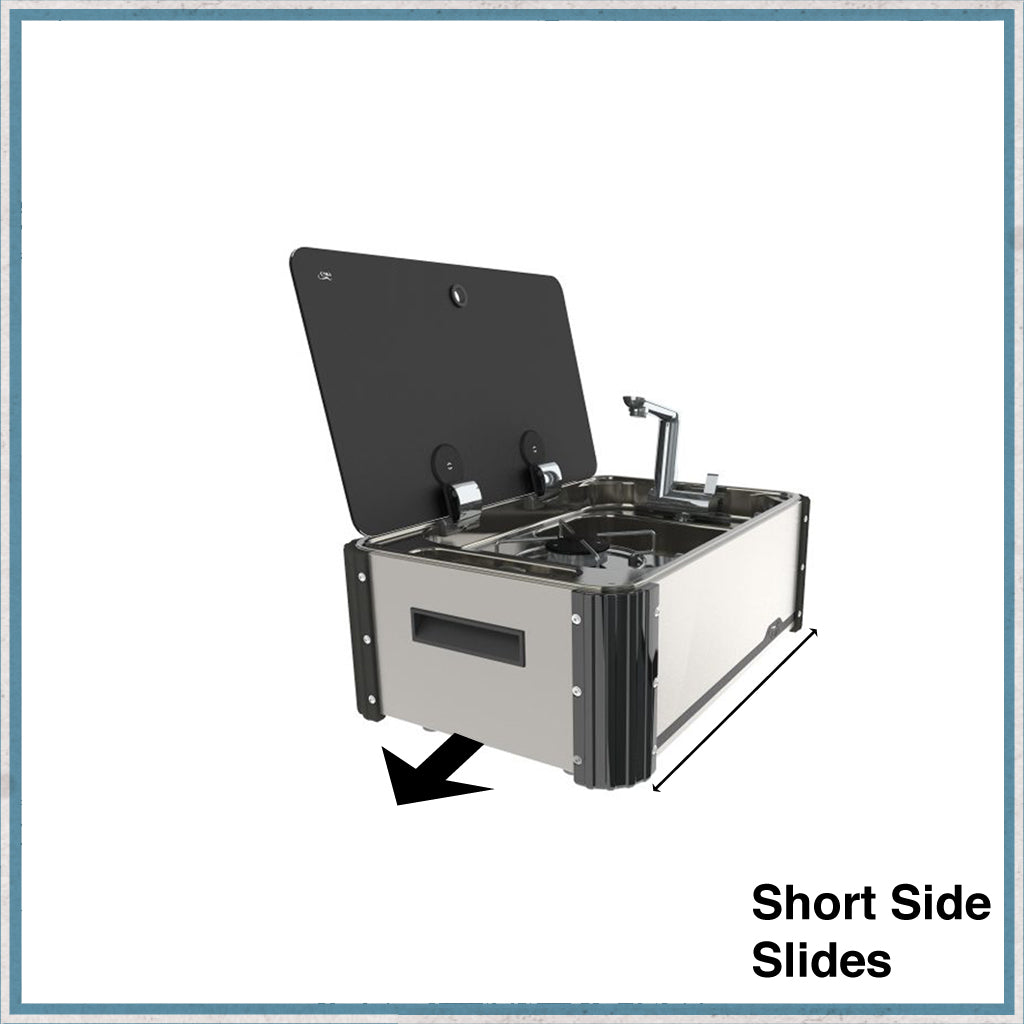 SL1323 Single Burner Hob & Sink Combination Slide-Out Unit-short side