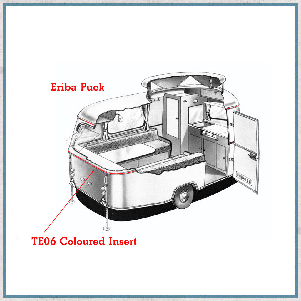 Plastic insert for aluminium table edging, various colours, per metre-Camper Interiors