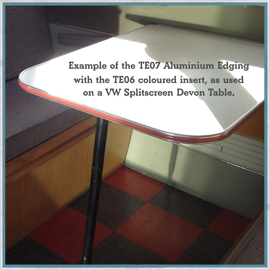 Plastic insert for aluminium table edging, various colours, per metre-Camper Interiors