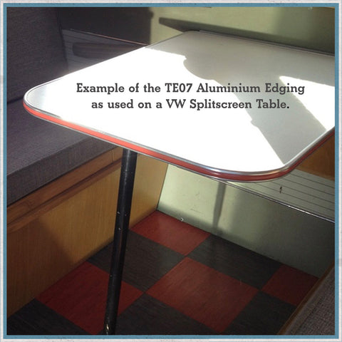 Devon aluminium table edge trim & colour insert