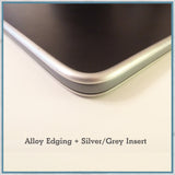 Devon aluminium lipped table edge trim & silver grey insert, 4.26m 14ft