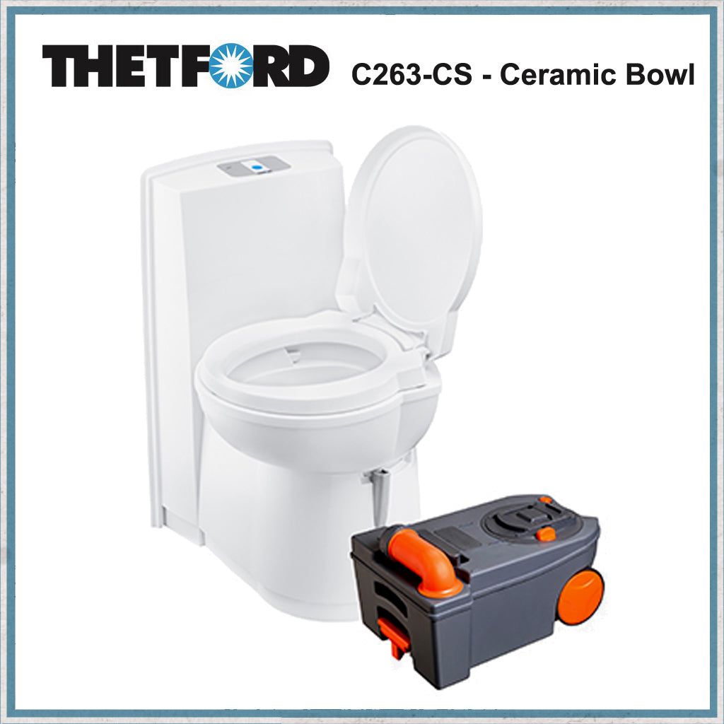 Thetford C263-CS - Ceramic Bowl Cassette Toilet With Rear Console