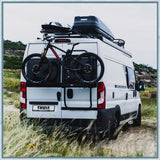 Thule Elite Van XT Black bike rack fitted to a Fiat Ducato, awaiting VW images