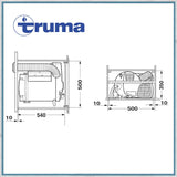 Truma 2E Water and Air heater dimensions