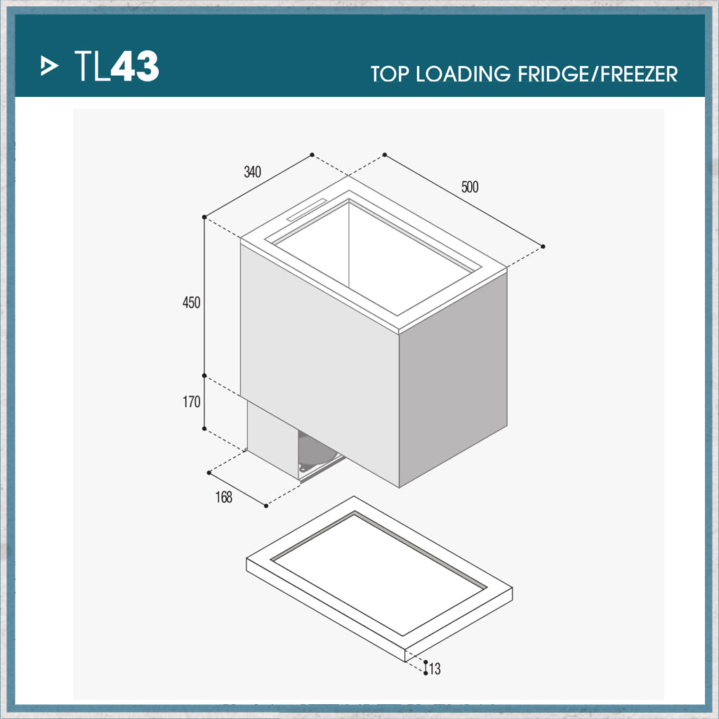 40 Litre Vitrifrigo TL43 Top Loading Fridge-Camper Interiors