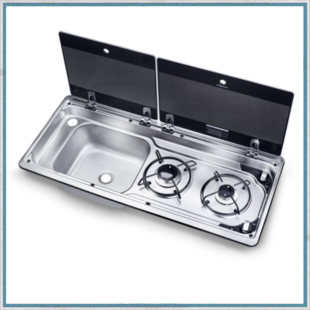 Replacement glass lids for dometic 9722 hob unit with Left hand sink
