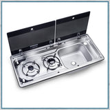 Replacement glass lids for dometic 9722 hob unit with Right hand sink