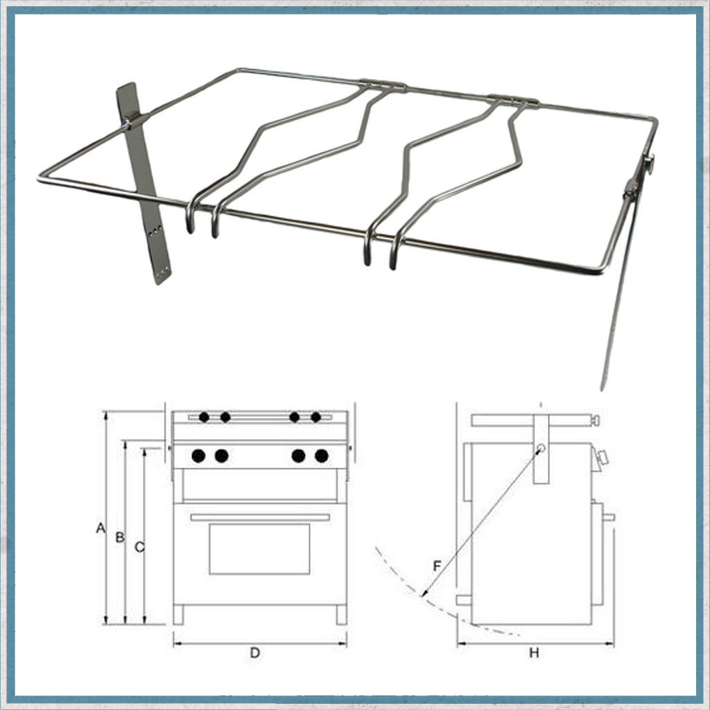 Sea Rail and Gimbal for Tasman Hob/Grill and Neptune Cooker-Camper Interiors